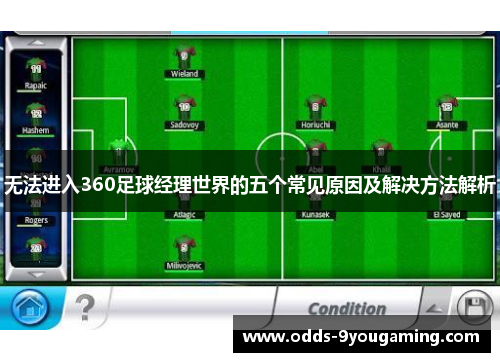 无法进入360足球经理世界的五个常见原因及解决方法解析