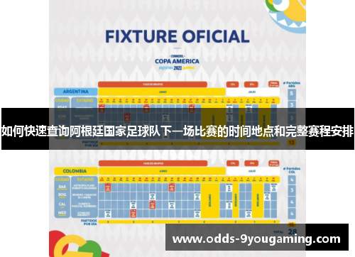 如何快速查询阿根廷国家足球队下一场比赛的时间地点和完整赛程安排
